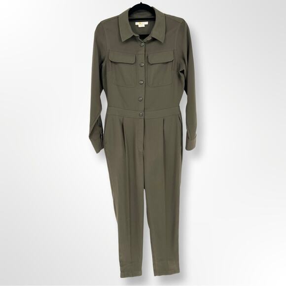 Boden Jumpsuit Tailored Utility Straight Leg Ankle Length Zada Olive Arm… - Picture 1 of 9